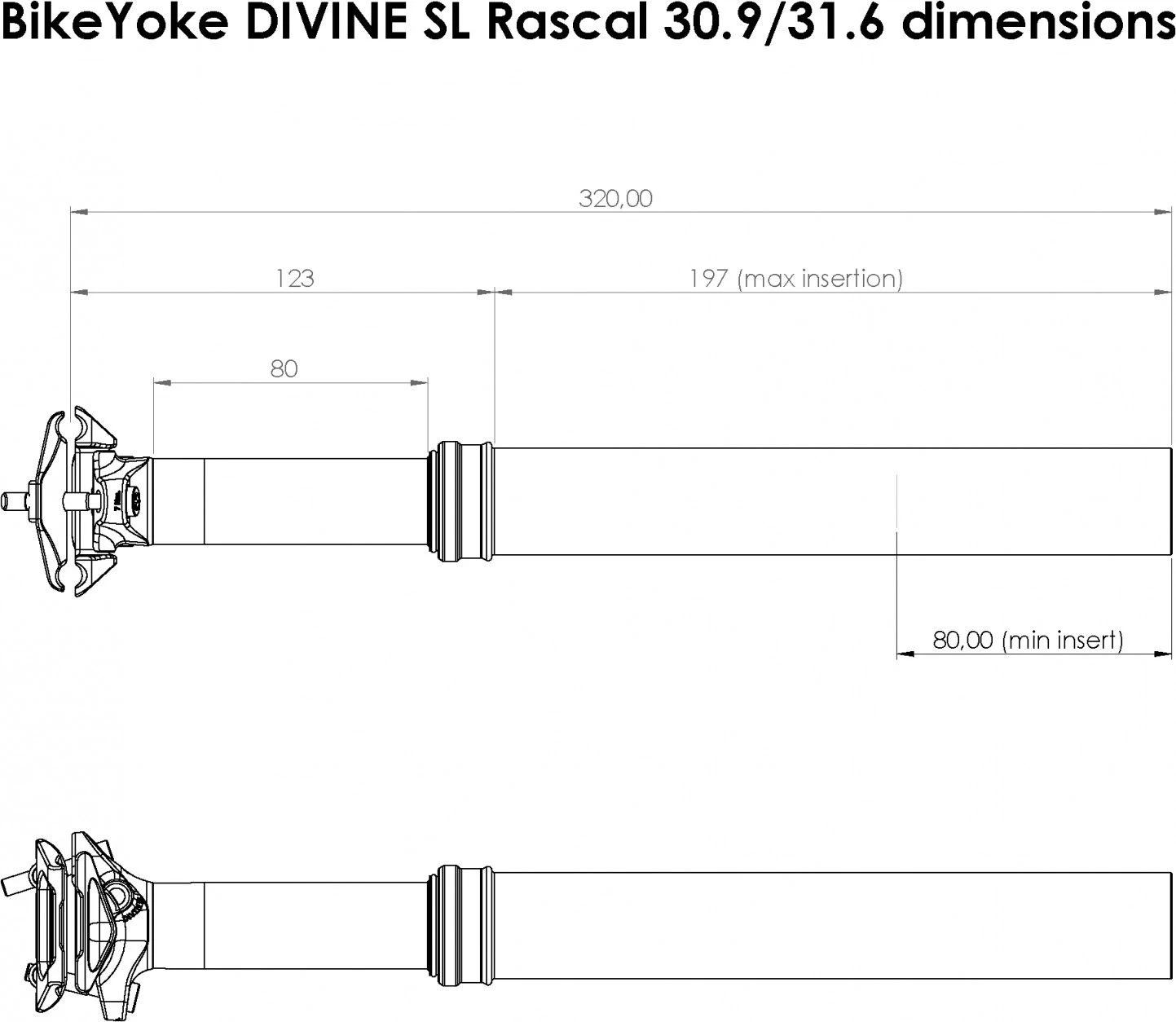 Bike Yoke Divine SL Rascal Telescopic Seatpost (without Control) 6 Bike Yoke Divine SL Rascal Telescopic Seatpost (without Control) - Image 4