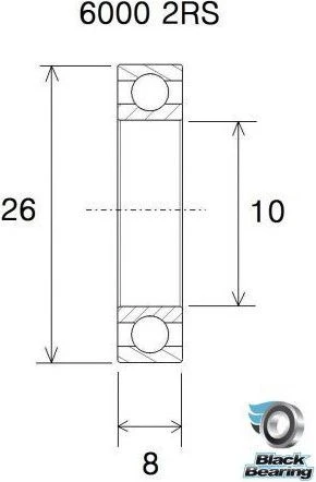 Black-bearing Black Bearing 6000-2RS 10 X 26 X 8 Mm 4 Black-bearing Black Bearing 6000-2RS 10 X 26 X 8 Mm - Image 2