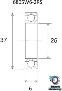 Black-bearing Black Bearing Ceramic Bearing 61805-2RS W6 25 X 37 X 6 Mm -elvedes shop 2149559618168dbe0a350.78394079