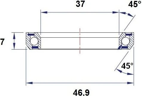 Black-bearing Black Bearing C7 Steering Bearing 37 X 46.9 X 7 Mm 45/45 ° 4 Black-bearing Black Bearing C7 Steering Bearing 37 X 46.9 X 7 Mm 45/45 ° - Image 2
