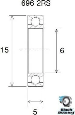 Black-bearing Black Bearing 696 2RS 6 X 15 X 5 Mm -elvedes shop 2149755618275829f9743.36667769