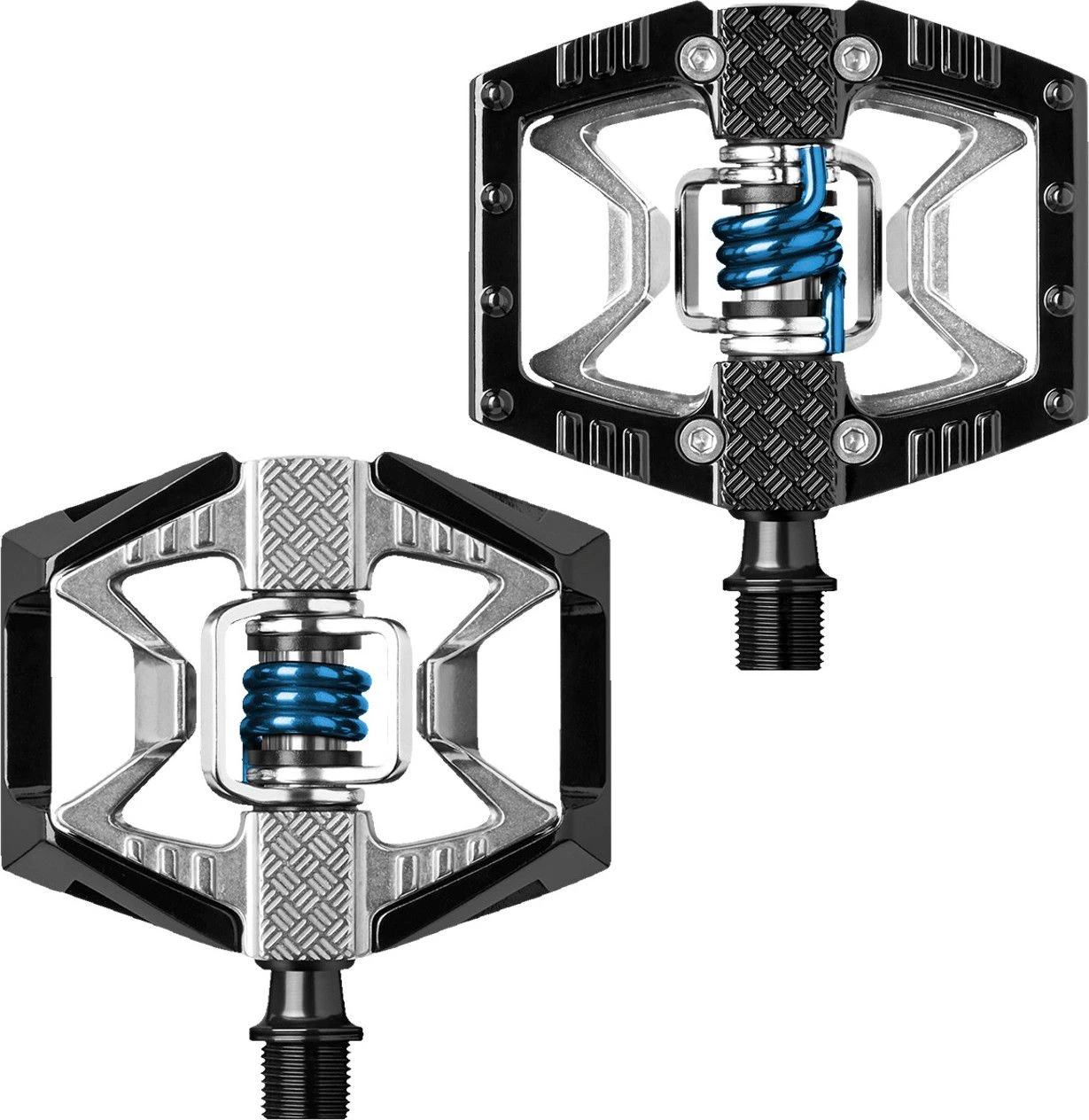 CRANKBROTHERS Pedals DOUBLE SHOT Black Silver Blue 3 CRANKBROTHERS Pedals DOUBLE SHOT Black Silver Blue